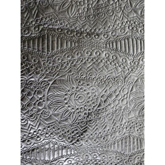 Bebe Womens Faux Leather Mini Skirt Black Size 10 Punk Embossed Club Goth - Picture 8 of 8